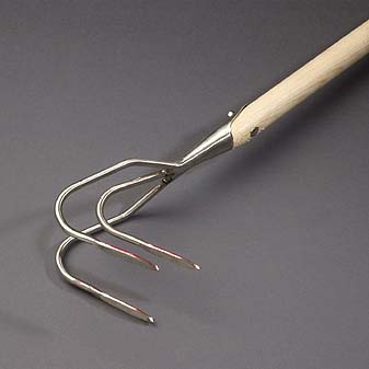 Handgeschmiedeter Kultivator - Original Gartengerät von Sneeboer Handgeschmiedeter Edelstahl mit einem Griff aus Eschenholz.