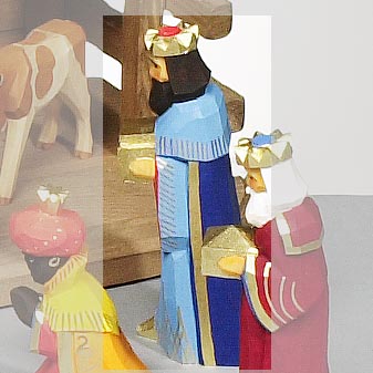 Krippenfigur Blauer König -