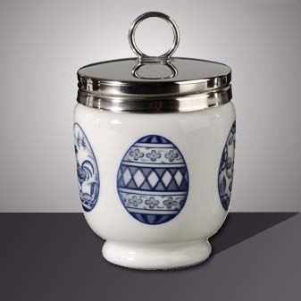 Egg Coddler Eggs Blue 1-2 Eier werden verfeinert um Gewürze u. Kräuter im Wasserbad erhitzt.