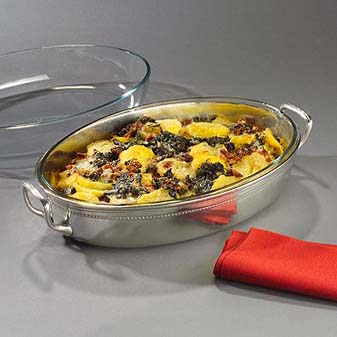 Einsatz ist ein feuerfeste Pyrex-Form. Extrem dekorativ.