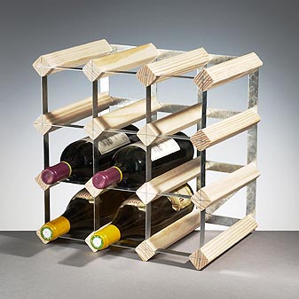 Regalsystem zur modularen,unbegrenzten Erweiterung seines Weinkellers.