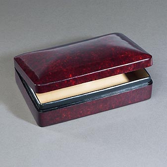 Leder-Schatulle rechteckig Wirklich große Dose im Format 22 x 15 cm.