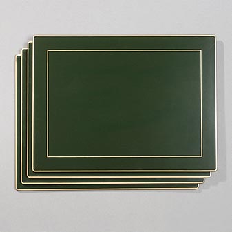 4 Große Tischsets grün Format 39,3 x 29,3 cm.