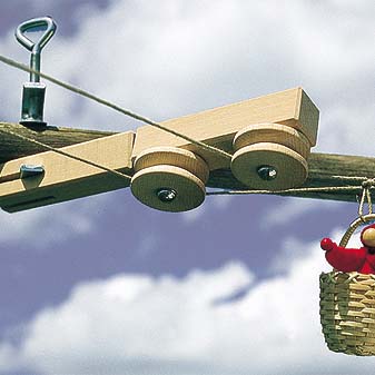 Diese Erweiterung läßt die Körbchenseilbahn um Ecken fahren.