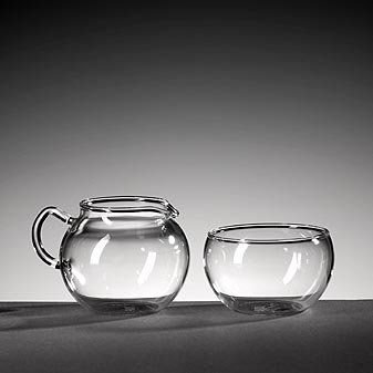 Zucker und Sahne Jenaer Glas Passend zur Teekanne aus Jenaer Glas.