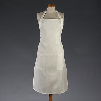 Leinenschürze weiß Aus 100% Leinen. Waschbar bei 60°C.
