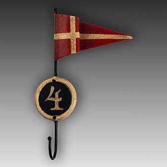 Haken Flagge Nr. 4 Format 17 x 9 cm, Ausladung 3,5 cm.