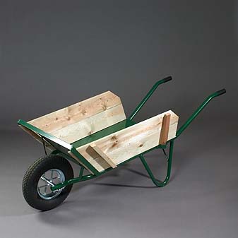 Schubkarre Farm Mit abnehmbaren Holzseitenwänden zum Transport von Sperrigem.