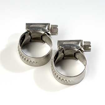 2 Stück INOX-Schlauchschellen Zur Befestigung von Gummischläuchen auf Schlauchtüllen.