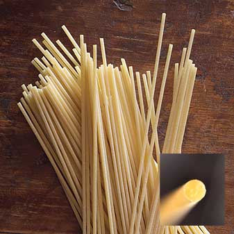 Rustichella Spaghettoni 500g Mit intensivem Geschmack nach frisch gemahlenem Mehl.